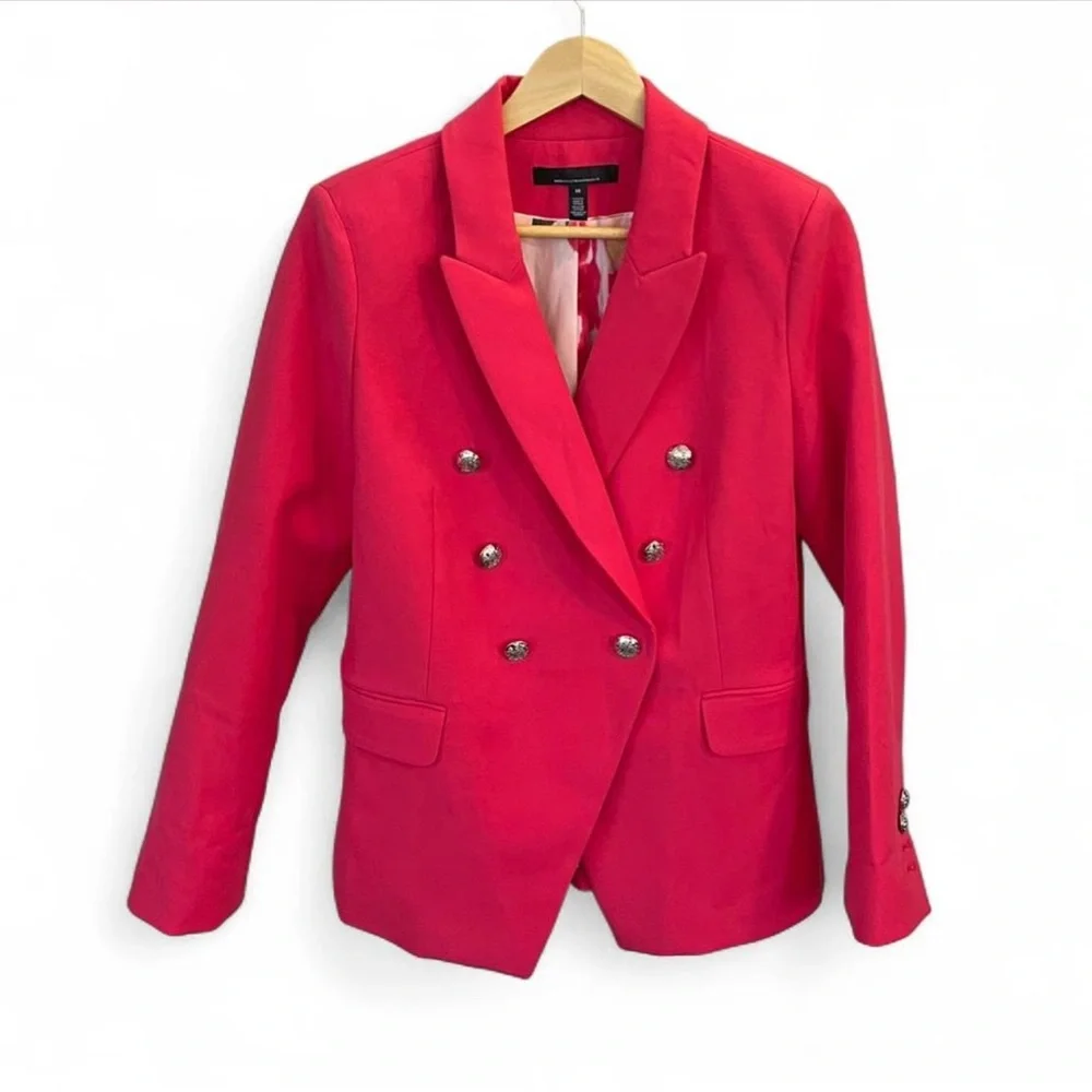 WHBM Double-Breasted Pink Blazer - Picture 1 of 7
